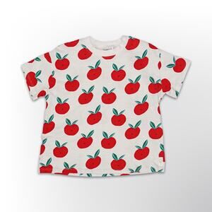 NEXT Kids Cream Apple Print Short Sleeve T-Shirt - Size 6